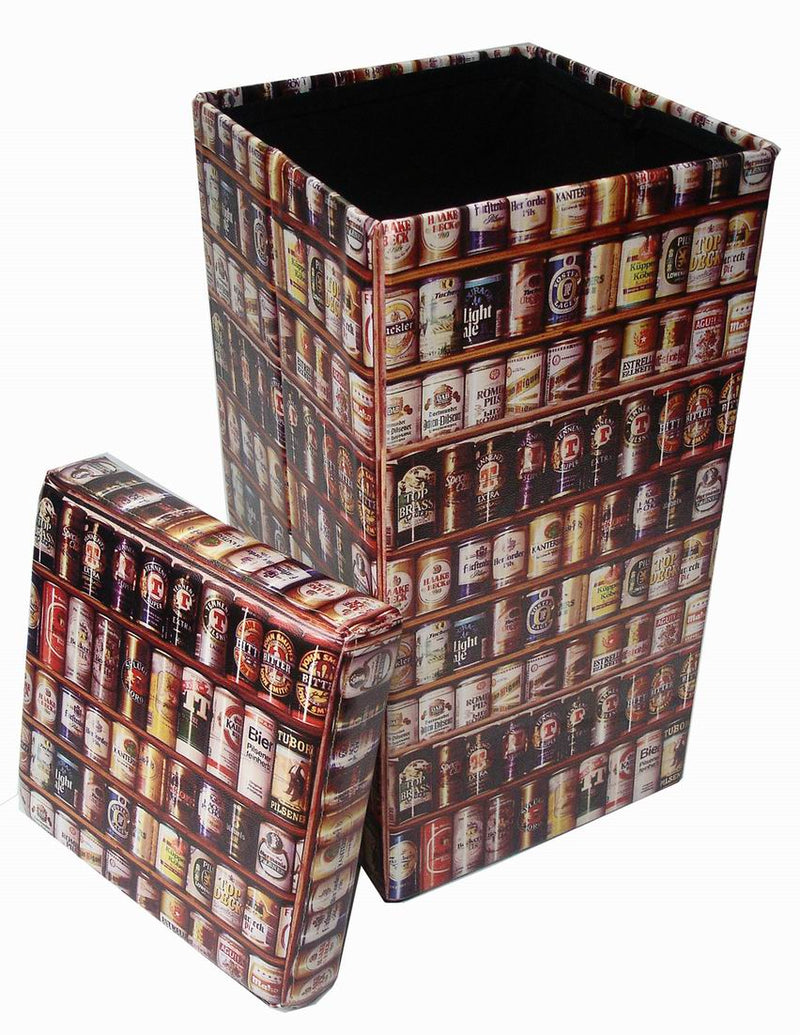 Biscottini Pouf contenitore richiudibile in ecopelle Praticissimo 32x32x60 realizzato