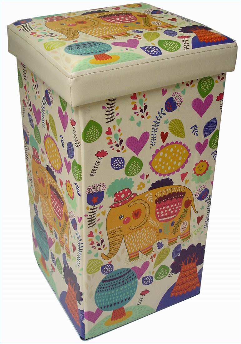 Biscottini Pouf contenitore richiudibile in ecopelle Praticissimo 32x32x60 realizzato