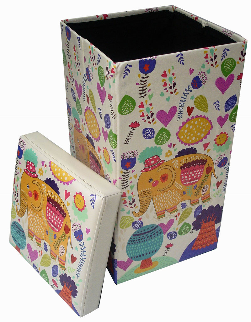 Biscottini Pouf contenitore richiudibile in ecopelle Praticissimo 32x32x60 realizzato