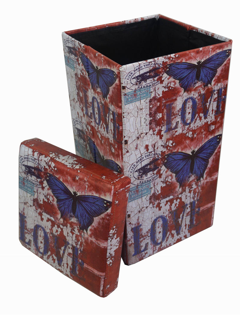 Biscottini Pouf contenitore richiudibile in ecopelle Praticissimo 32x32x60 realizzato