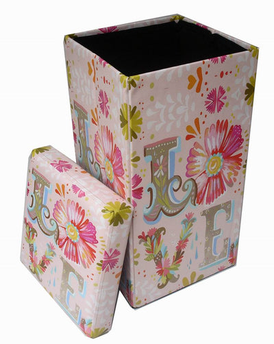 Biscottini Pouf contenitore richiudibile in ecopelle Praticissimo 32x32x60 realizzato