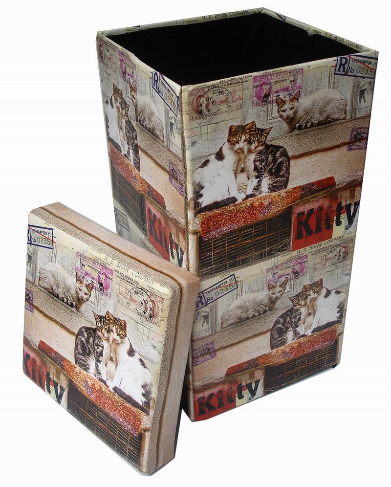 Biscottini Pouf contenitore richiudibile in ecopelle Praticissimo 32x32x60 realizzato