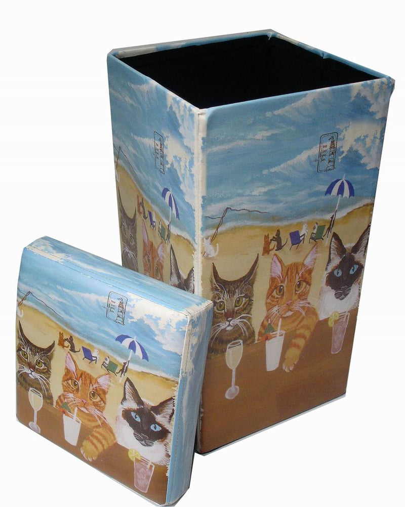 Biscottini Pouf contenitore richiudibile in ecopelle Praticissimo 32x32x60 realizzato