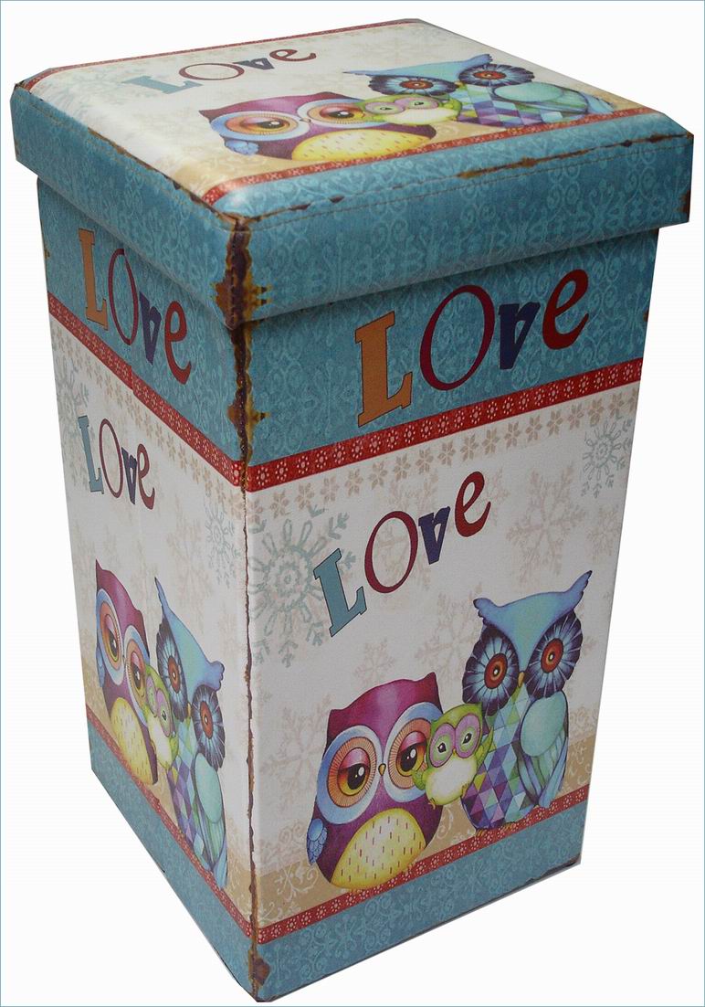 Biscottini Pouf contenitore richiudibile in ecopelle Praticissimo 32x32x60 realizzato