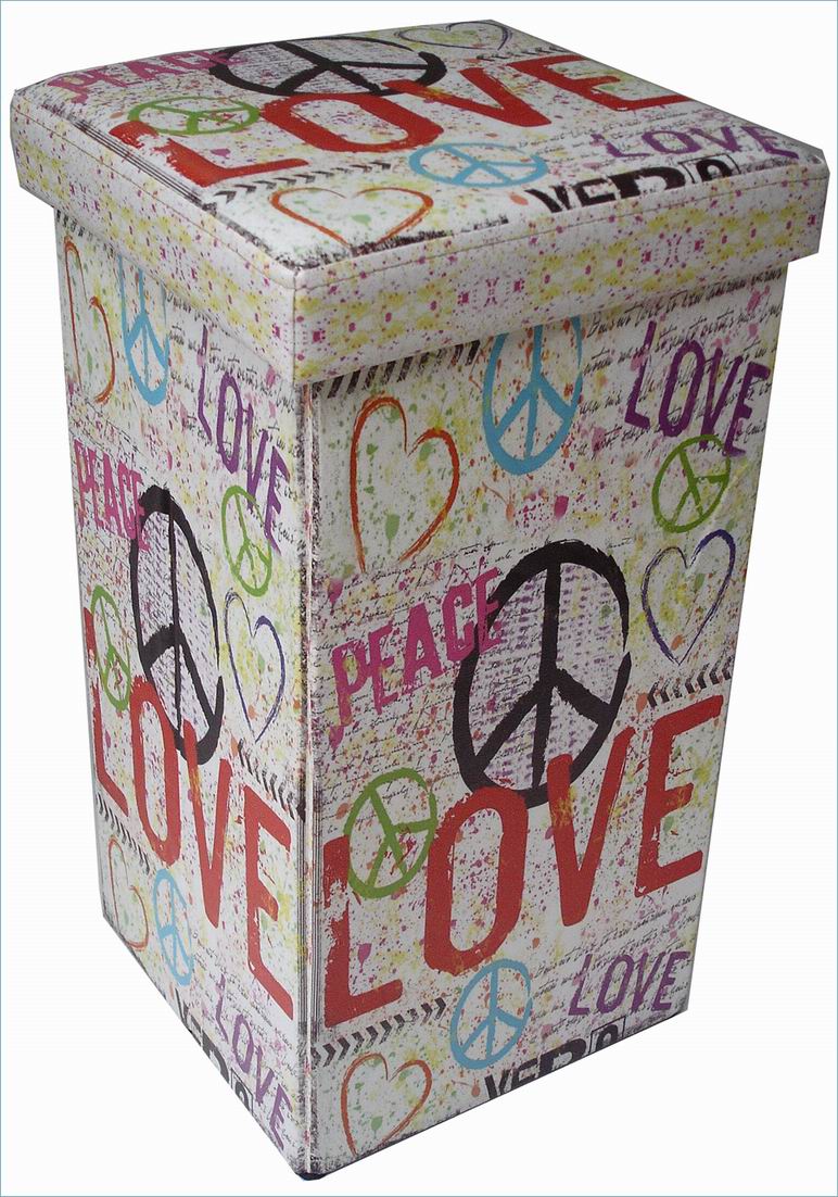 Biscottini Pouf contenitore richiudibile in ecopelle Praticissimo 32x32x60 realizzato