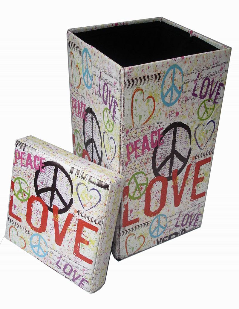 Biscottini Pouf contenitore richiudibile in ecopelle Praticissimo 32x32x60 realizzato