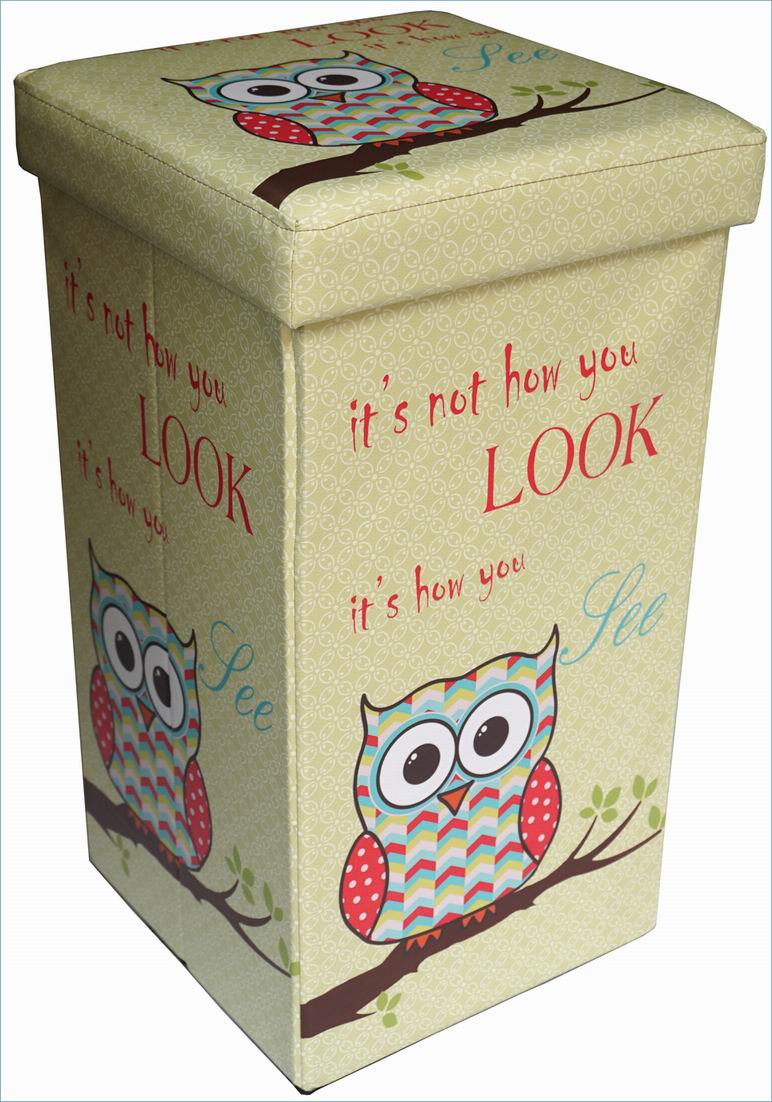 Biscottini Pouf contenitore richiudibile in ecopelle Praticissimo 32x32x60 realizzato