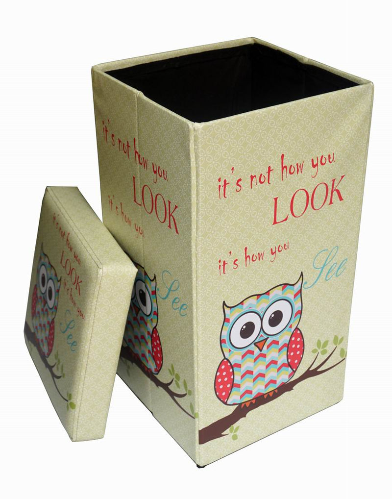 Biscottini Pouf contenitore richiudibile in ecopelle Praticissimo 32x32x60 realizzato