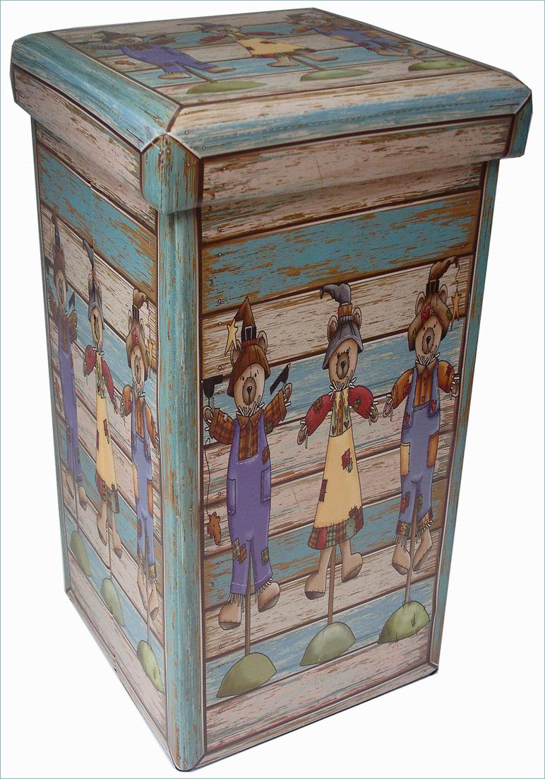 Biscottini Pouf contenitore richiudibile in ecopelle Praticissimo 32x32x60 realizzato