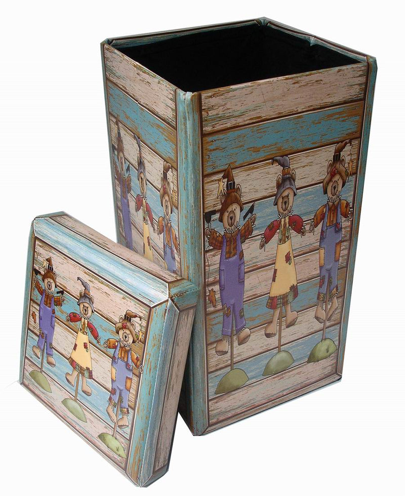 Biscottini Pouf contenitore richiudibile in ecopelle Praticissimo 32x32x60 realizzato