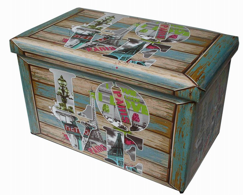 Biscottini Pouf contenitore richiudibile in ecopelle Praticissimo 60x36x36 realizzato