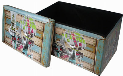 Biscottini Pouf contenitore richiudibile in ecopelle Praticissimo 60x36x36 realizzato