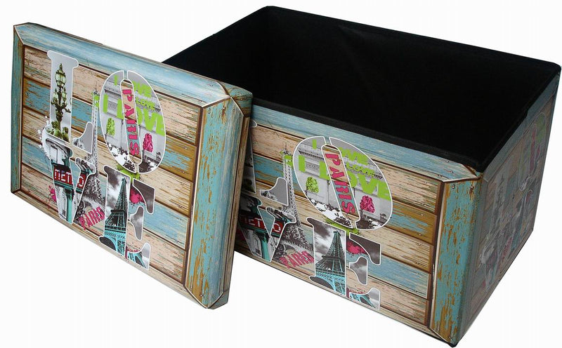 Biscottini Pouf contenitore richiudibile in ecopelle Praticissimo 60x36x36 realizzato