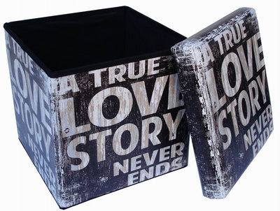 Biscottini Pouf contenitore richiudibile in ecopelle Praticissimo 38x38x38 realizzato