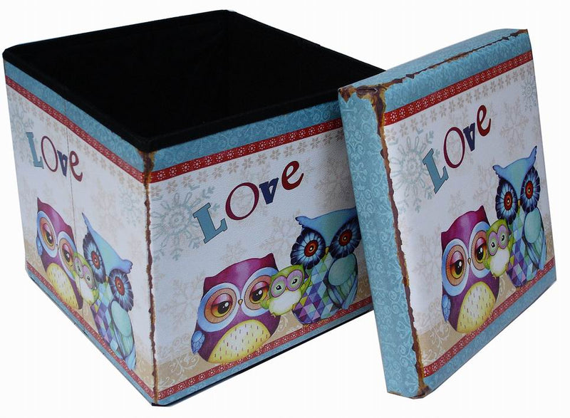 Biscottini Pouf contenitore richiudibile in ecopelle Praticissimo 38x38x38 realizzato