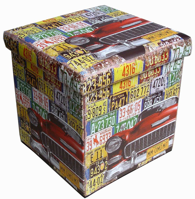 Biscottini Pouf contenitore richiudibile in ecopelle Praticissimo 38x38x38 realizzato