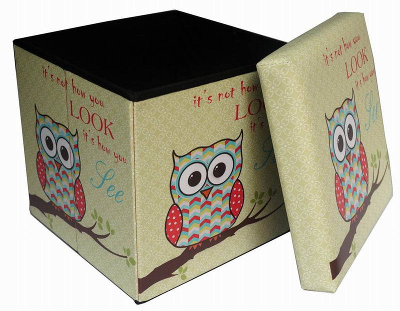 Biscottini Pouf contenitore richiudibile in ecopelle Praticissimo 38x38x38 realizzato