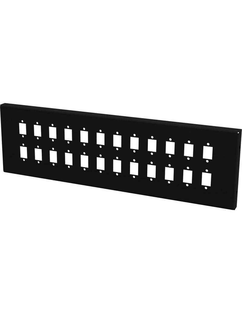 Piastra Adattatrice per 24 Adattatori a Bussola SC Simplex o 24 LC Duplex, Nera