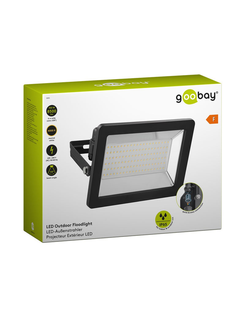 Faretto LED da Esterno IP65 100W 8500lm Nero