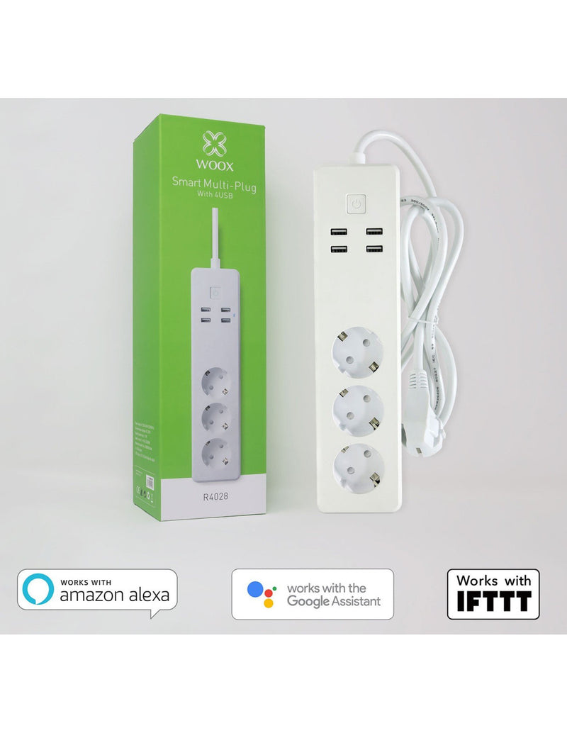 Multipresa Intelligente 3 Prese Schuko 4 USB Controllo Vocale, R4028