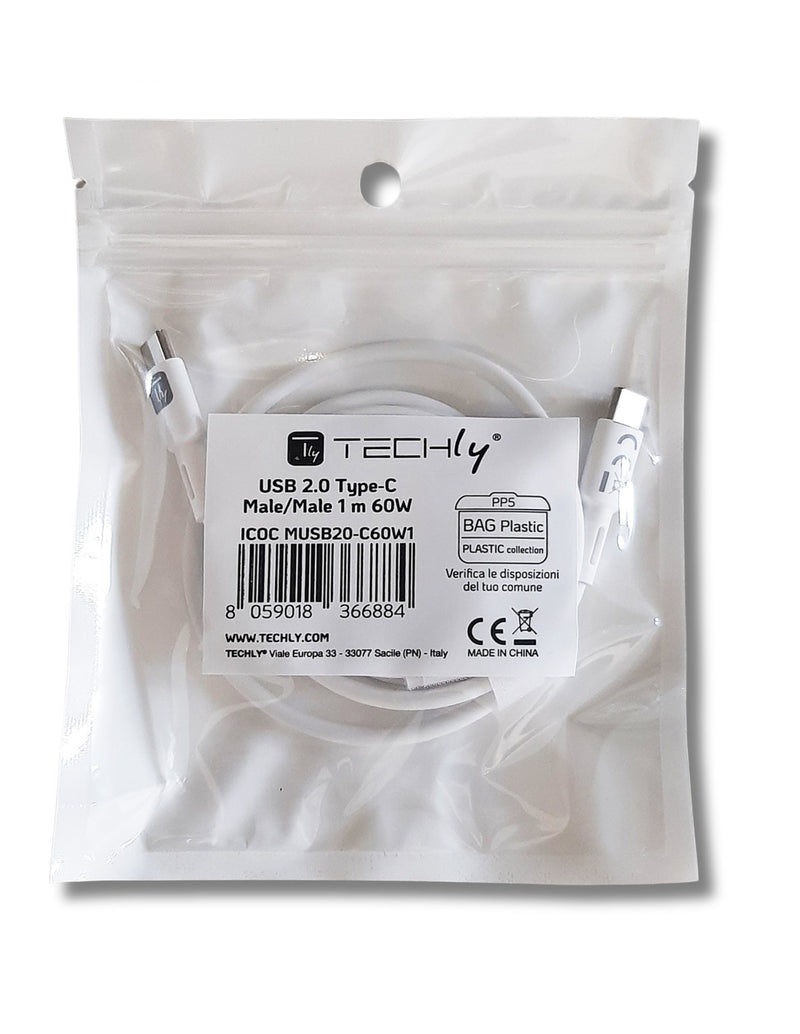 Cavo USB-C&trade Maschio/Maschio USB 2.0 1m Bianco