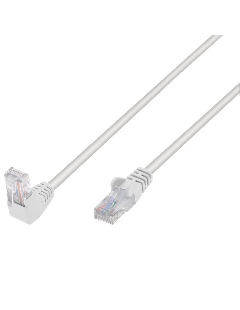 Cavo di Rete Patch Connettore Angolato 90 CCA Cat. 5E UTP 0,25m Bianco
