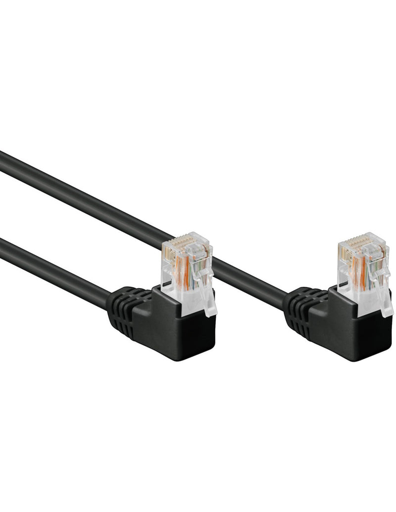Cavo di rete Patch Angolato 90 CCA Cat. 5e Nero UTP 1 m
