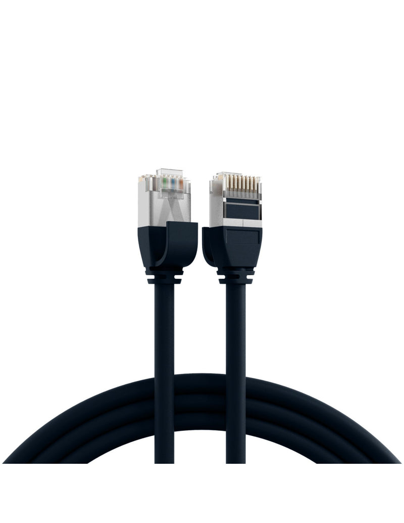 Cavo di Rete Patch in Rame Cat.6A U/FTP TPE 4mm Ultraflex Nero 0,15m