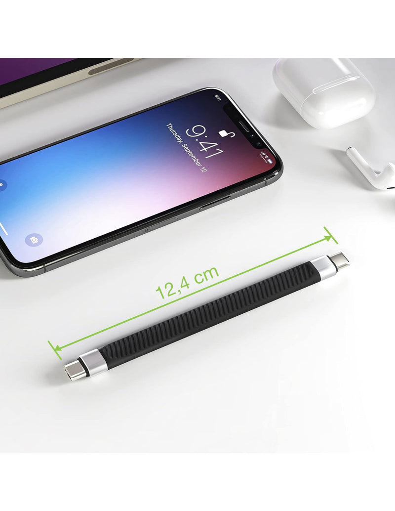 Cavo Corto Piatto USB-C&trade Maschio a USB-C&trade Maschio E-Mark Ricarica Rapida FPC 12.4 cm