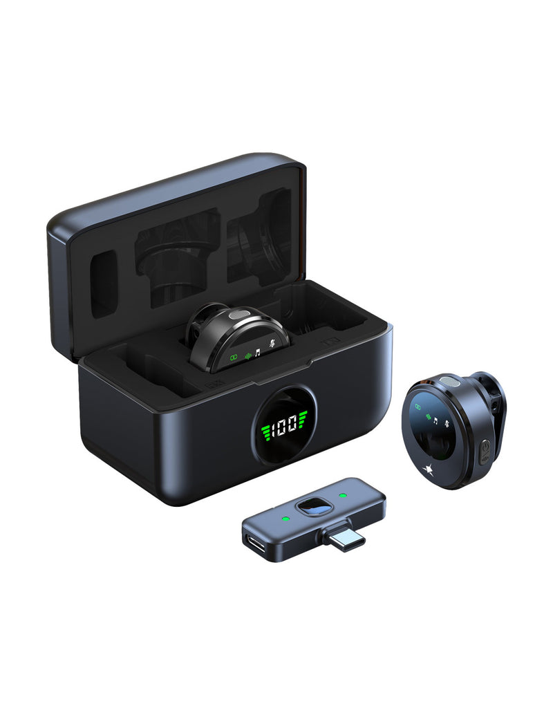 Set 2 Mini Microfoni Lavalier Wireless con Ricevitore USB-C&trade e Custodia di Ricarica, TASSA