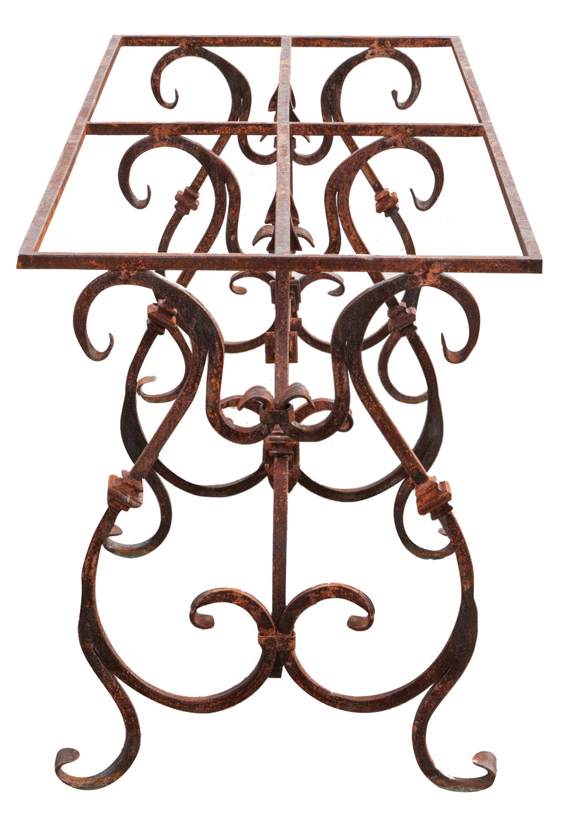 Biscottini Base tavolo in ferro pieno L200xPR70xH74 cm. forgiato mano trattato, Offerta