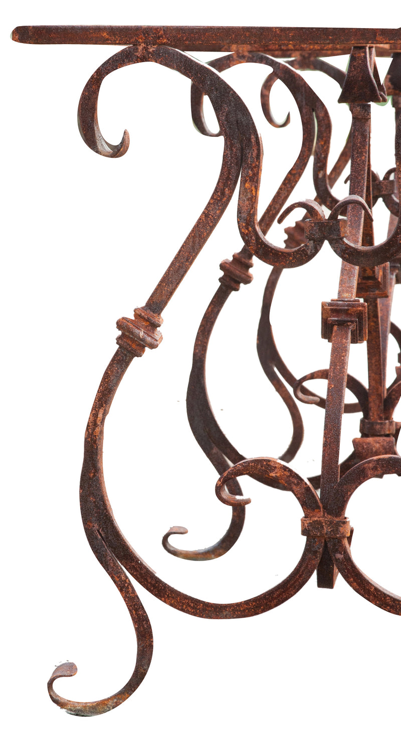 Biscottini Base tavolo in ferro pieno L200xPR70xH74 cm. forgiato mano trattato, Offerta