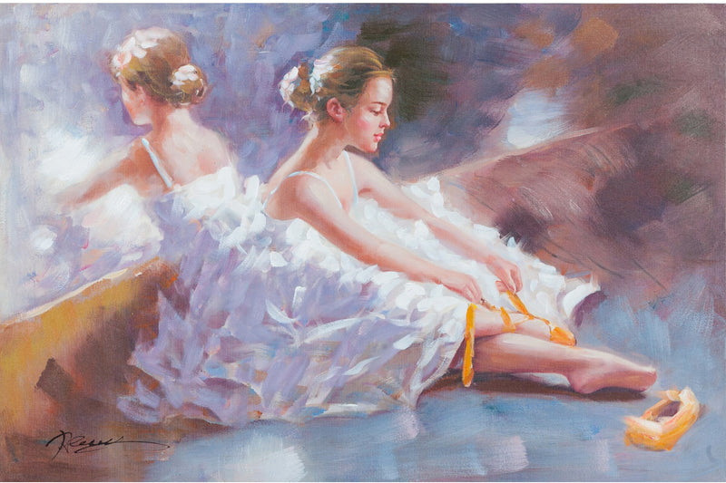 Biscottini Quadro olio su tela dipinto a mano ballerine 90x3x60 dare tocco L90xPR3xH60