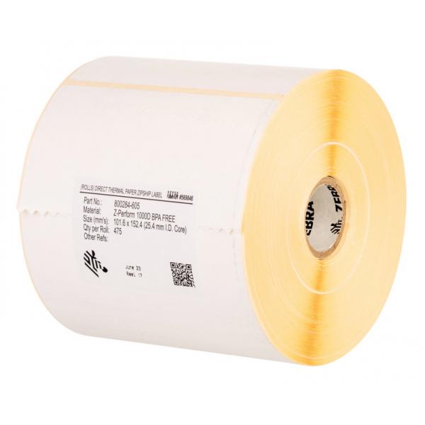 Zebra Z-Perform 1000T Bianco (Z-PERF 1000T 102X64 MM - 1110 LBL/ROLL C-25MM BOX OF 12)