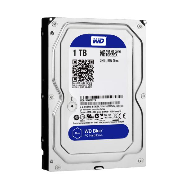 Western Digital Blue disco rigido interno 1 TB 7200 Giri/min 64 MB 3.5 Serial ATA III (WD 3.5, 1TB, SATA3, Blue Series Hard Drive, 7200RPM, 64MB Cache, OEM)