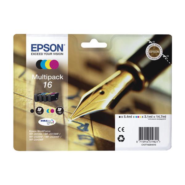 Cartuccia compatibile Multipack Epson 16 - Confezione da 4 Cartucce (1x nero, 1x ciano, 1x magenta, 1x giallo)