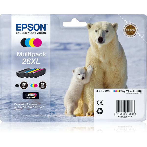 Epson 26XL Multipack - 4er-Pack - XL - Schwarz, Gelb, Cyan, Magenta