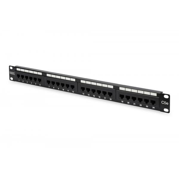Pannello Patch 19" non schermato - UTP - 24 Porte 8 Poli Rj45 per reti - Categoria 5E - 1 unita&
