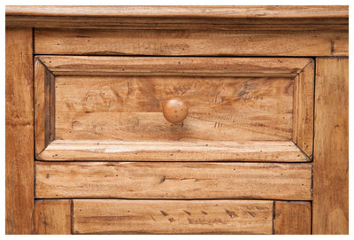 Biscottini Credenza Country in legno massello di tiglio finitura naturale L110xPR45xH103 cm. Made in Italy
