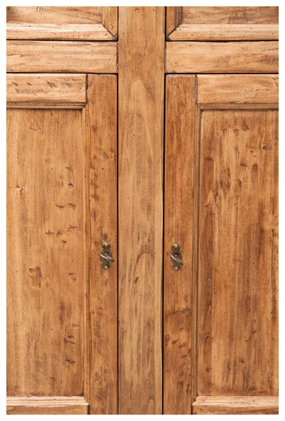 Biscottini Credenza Country in legno massello di tiglio finitura naturale L110xPR45xH103 cm. Made in Italy