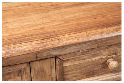 Biscottini Credenza Country in legno massello di tiglio finitura naturale L110xPR45xH103 cm. Made in Italy