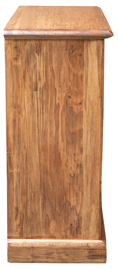 Biscottini Credenza Country in legno massello di tiglio finitura naturale L110xPR45xH103 cm. Made in Italy