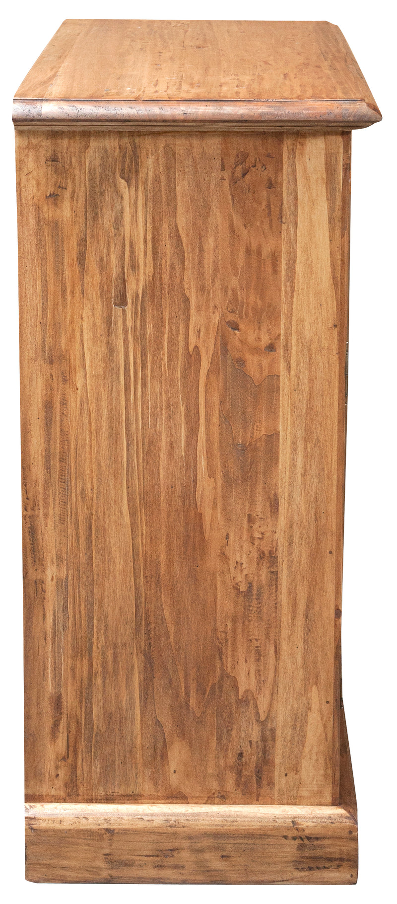 Biscottini Credenza Country in legno massello di tiglio finitura naturale L110xPR45xH103 cm. Made in Italy