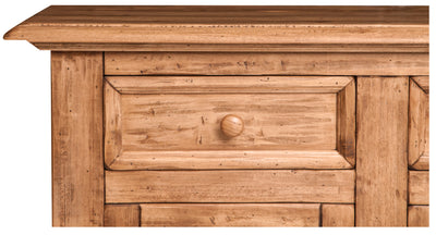 Biscottini Credenza Country in legno massello di tiglio finitura naturale L156xPR45xH103 cm. Made in Italy