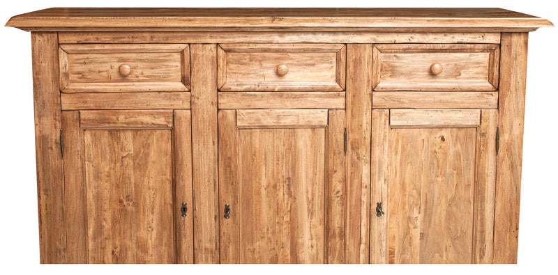 Biscottini Credenza Country in legno massello di tiglio finitura naturale L156xPR45xH103 cm. Made in Italy