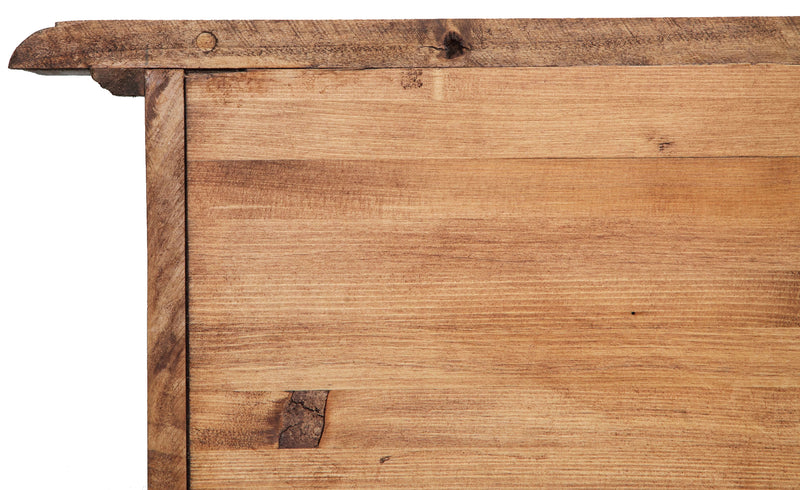 Biscottini Credenza Country in legno massello di tiglio finitura naturale L202xPR45xH103 cm. Made in Italy