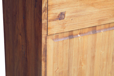 Biscottini Credenza Country in legno massello di tiglio finitura naturale L202xPR45xH103 cm. Made in Italy