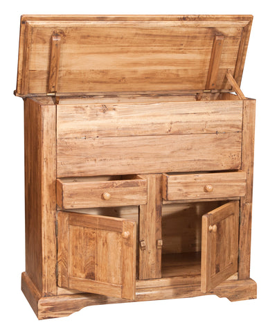Biscottini Madia in legno massello di tiglio finitura naturale L115xPR48xH102 cm. Made in Italy