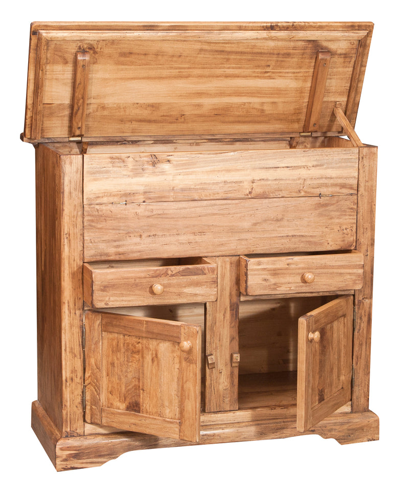 Biscottini Madia in legno massello di tiglio finitura naturale L115xPR48xH102 cm. Made in Italy
