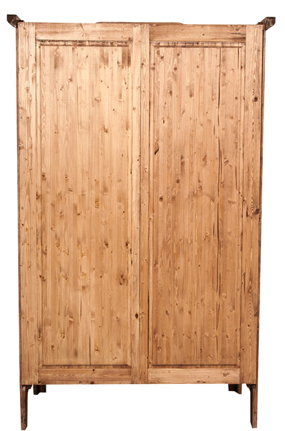 Biscottini Armadio Country in legno massello di tiglio finitura naturale L127xPR59xH204 cm. Made in Italy